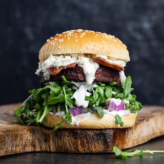 Red & Blue Burger.                                        “Murica🇺🇸”